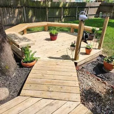 Deck after washing — clean restored wood